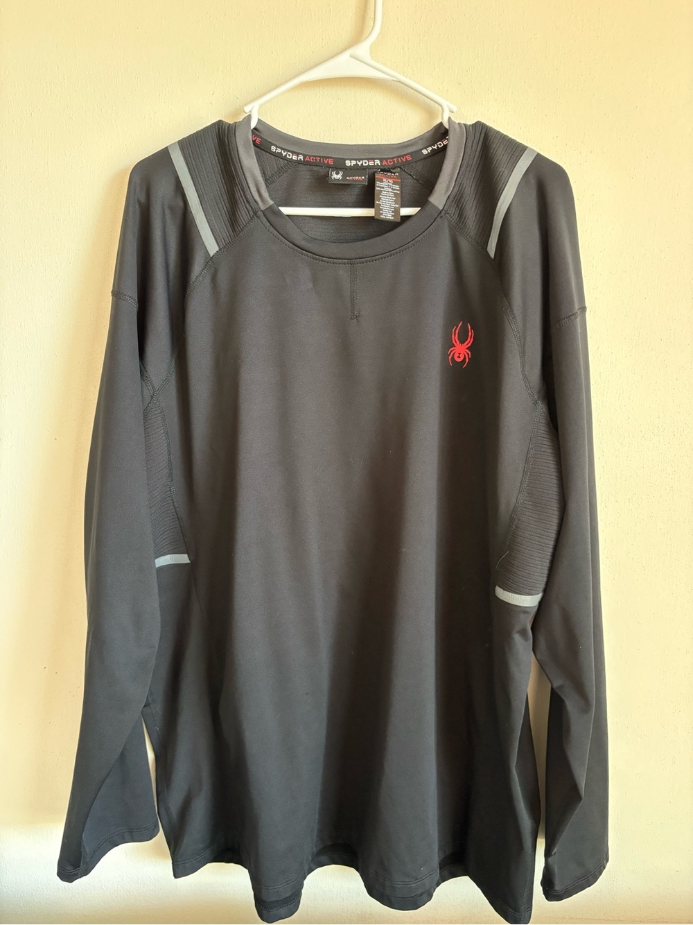 Spyder Active Men’s XL Black Long Sleeve Performance Shirt ProWeb Reflective
